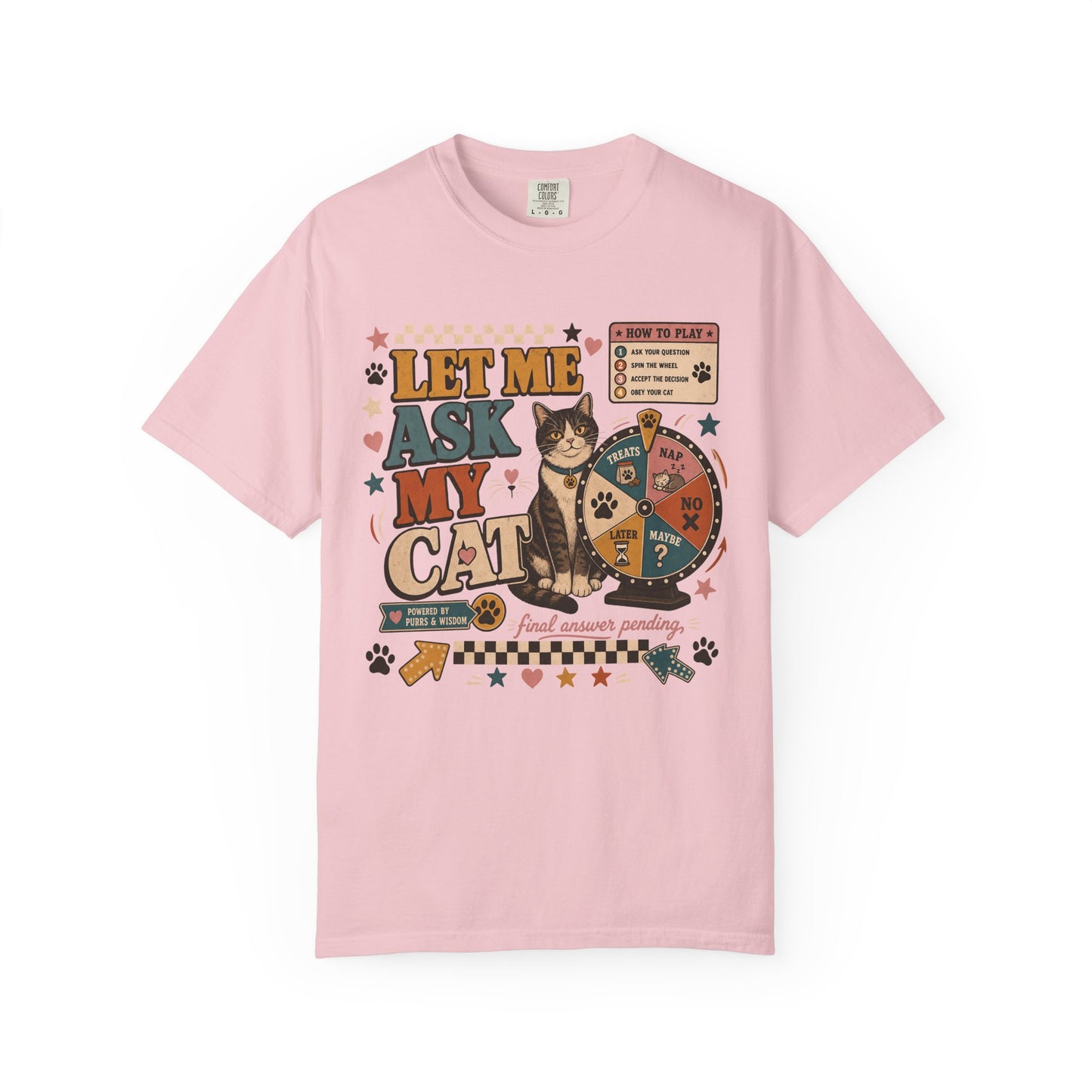 Let Me Ask My Cat T-Shirt — Retro Cat Wheel Graphic Tee