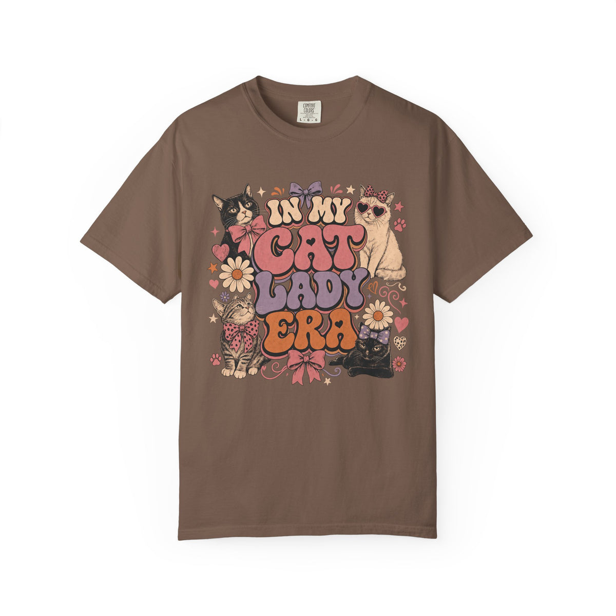 In My Cat Lady Era T-Shirt — Retro Floral Cute Cat Graphic Tee