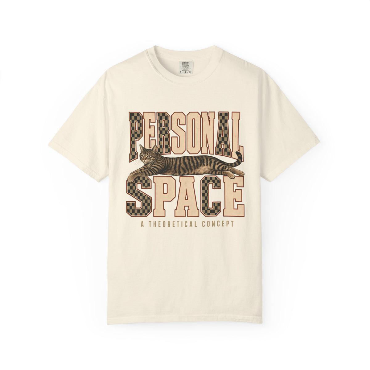 Personal Space Graphic Tee — Retro Cat Illustration
