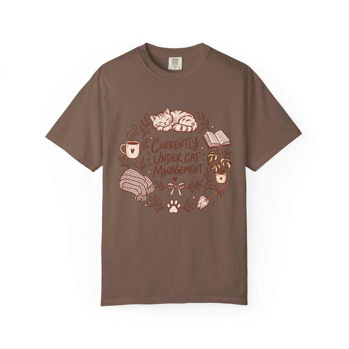 Cat Management T-Shirt — "Currently Under Cat Management" Cozy Graphic Tee