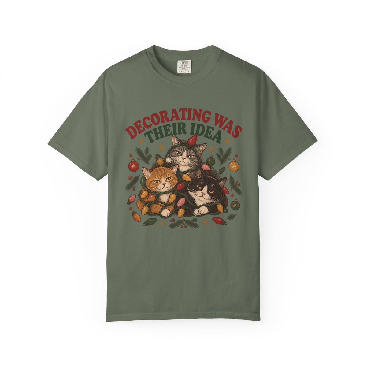 Decorating Was Their Idea Cat T-Shirt — Christmas Cats Tee