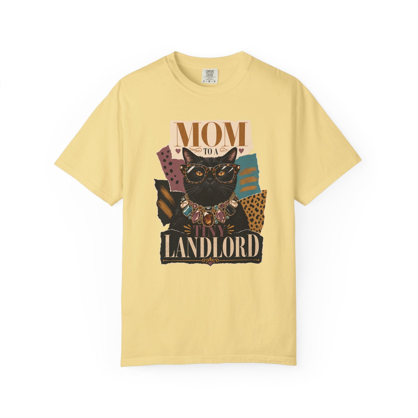 Cat Mom to a Landlord T-Shirt — Retro Black Cat Mom Graphic Tee