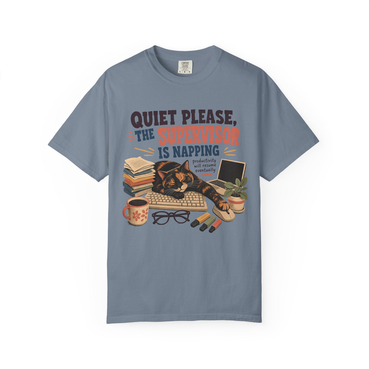 Quiet Please — The Supervisor Is Napping Cat T-Shirt