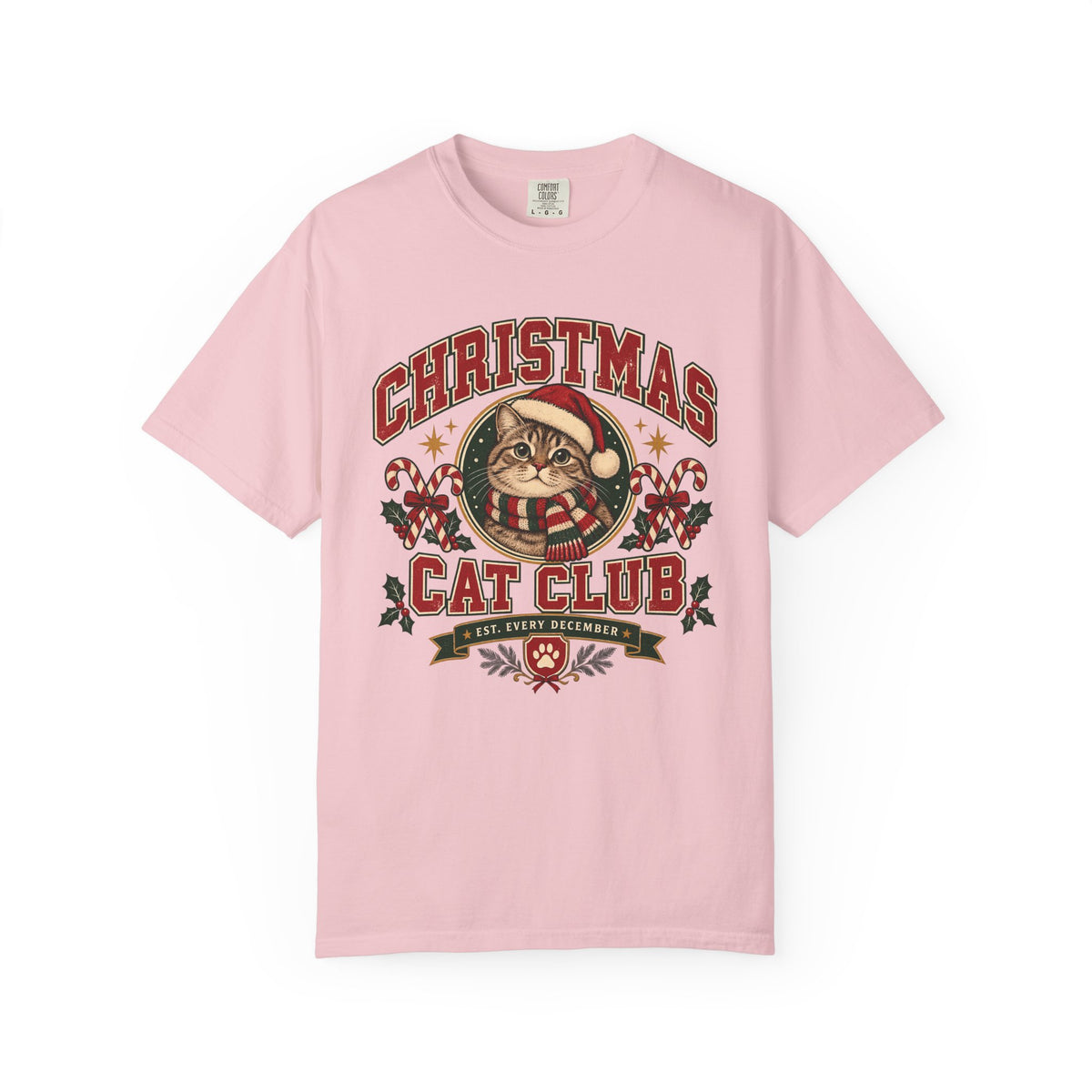 Christmas Cat Club T-Shirt — Vintage Holiday Cat Tee