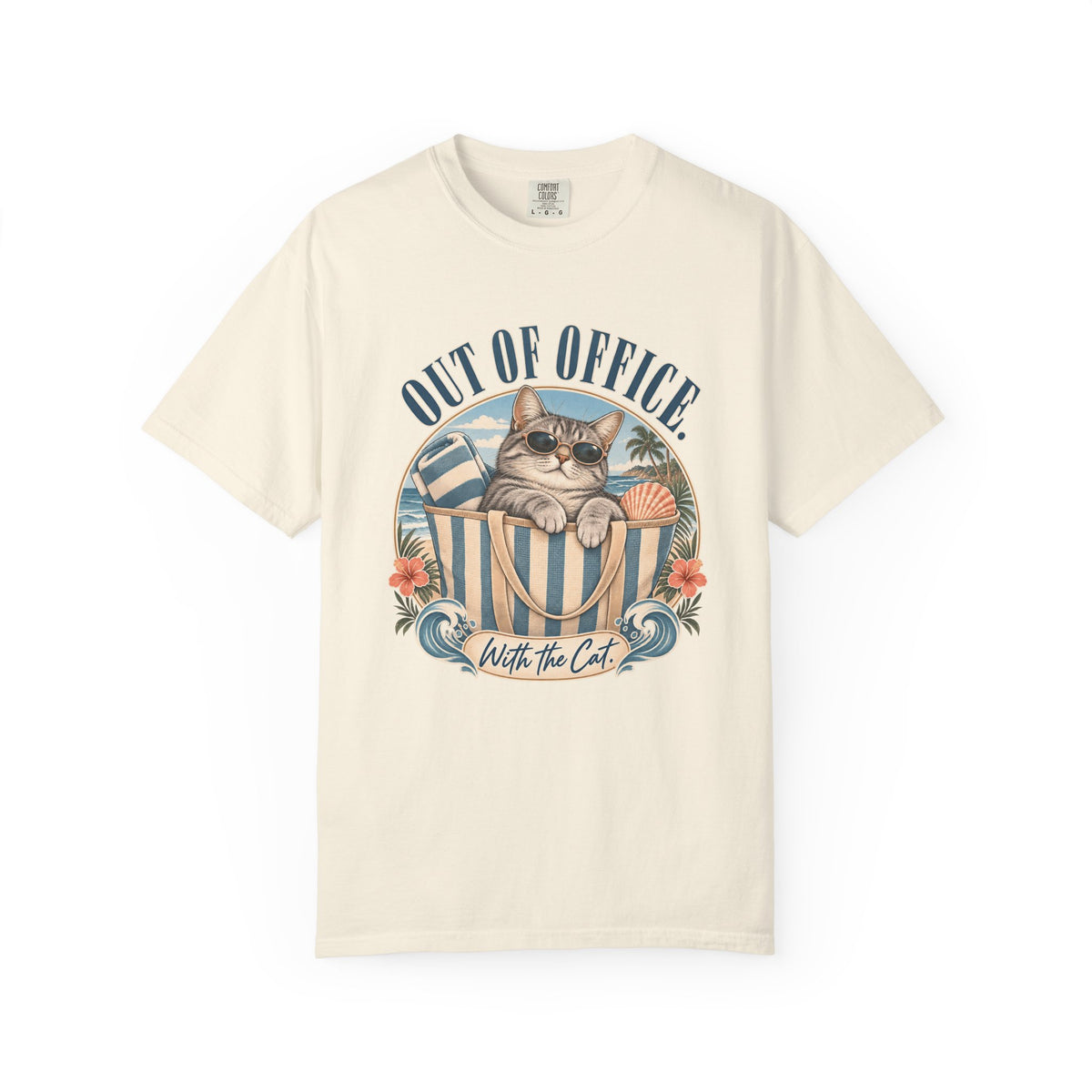 Out of Office With the Cat T-Shirt — Vintage Beach Cat Graphic Tee