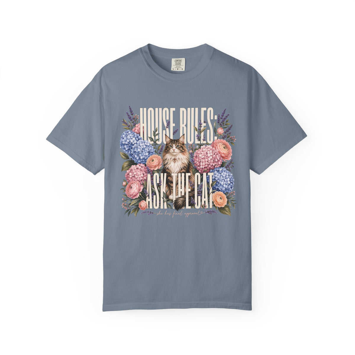 Ask The Cat Floral T-Shirt — Vintage Kitten Graphic Tee