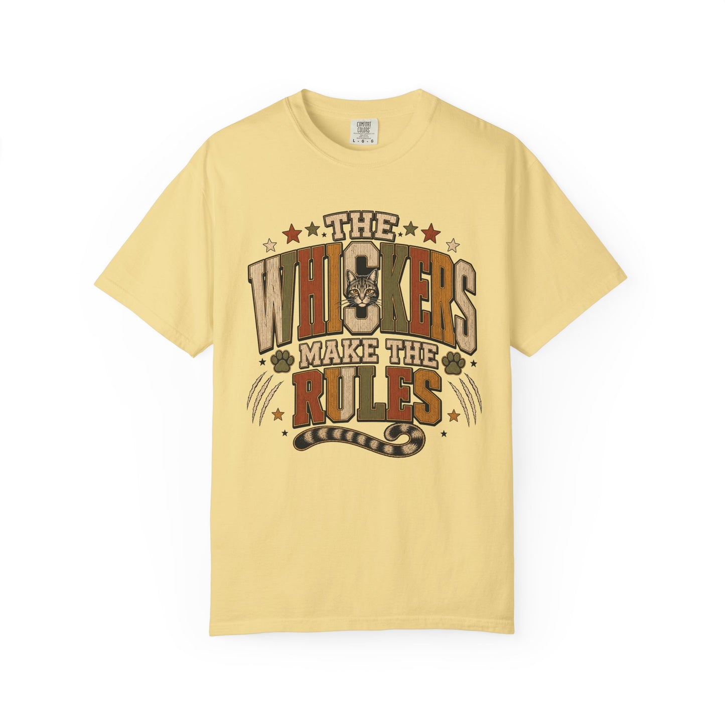"The Whiskers Make the Rules" Vintage Cat Graphic Tee