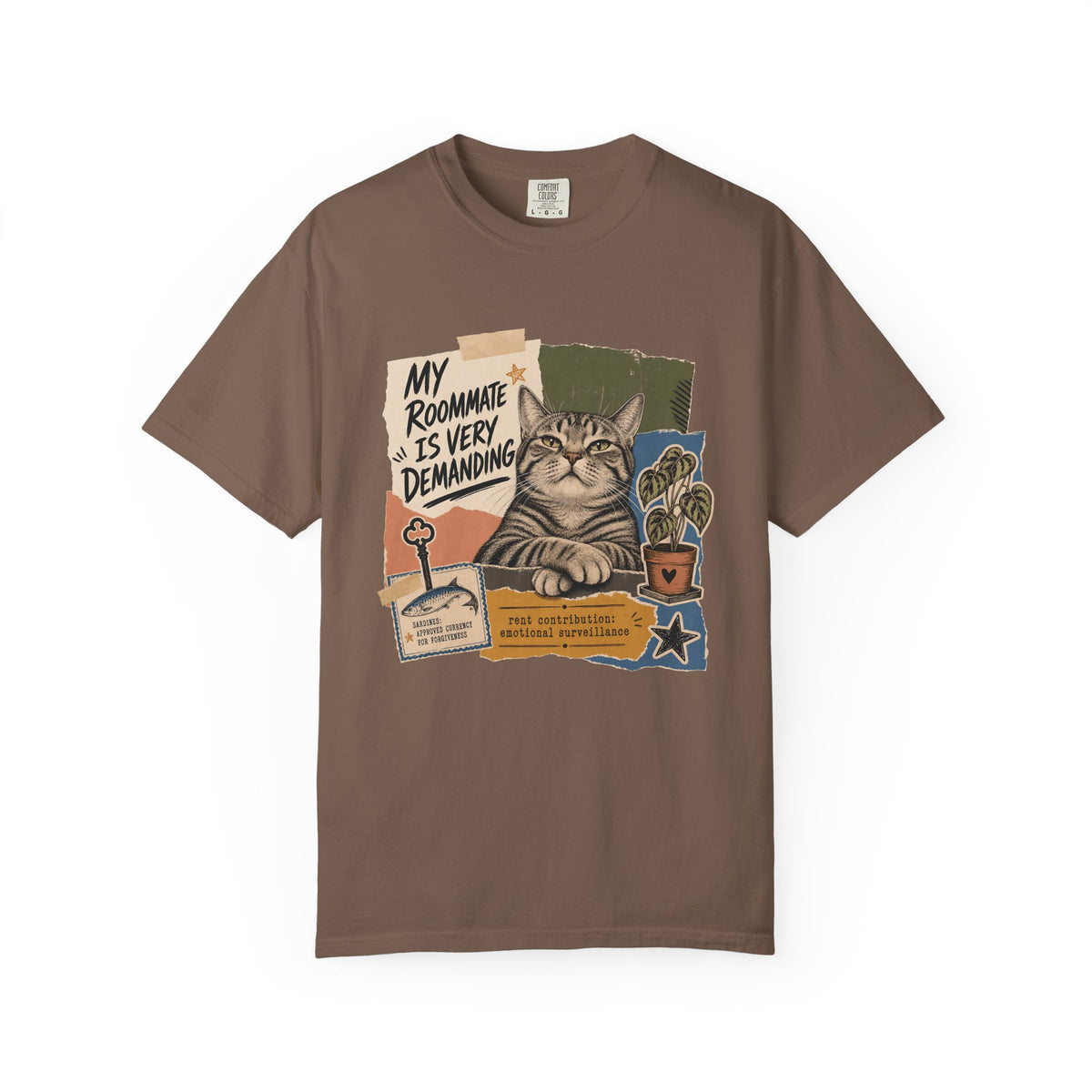 Cat Roommate T-Shirt — "My Roommate Is Very Demanding" Vintage Graphic Tee