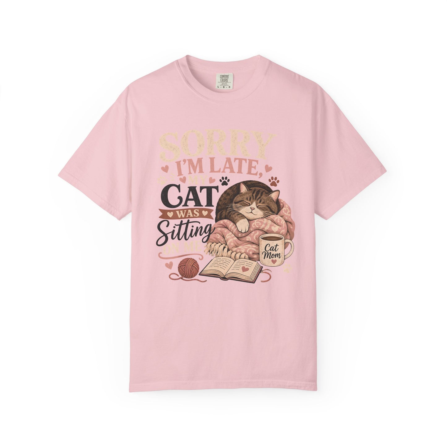 Sorry I’m Late, My Cat Was Sitting T-Shirt — Cute Cat Lover Vintage Tee