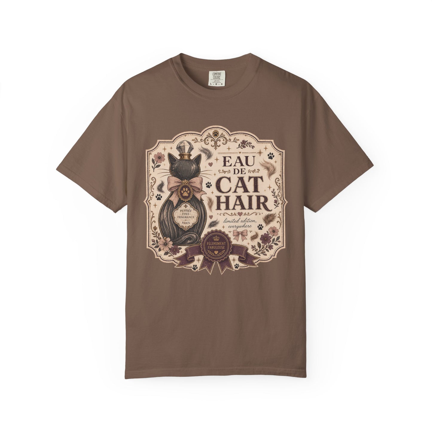 Cat Hair Perfume Vintage Tee — “Eau de Cat Hair” Graphic T-Shirt for Cat Lovers