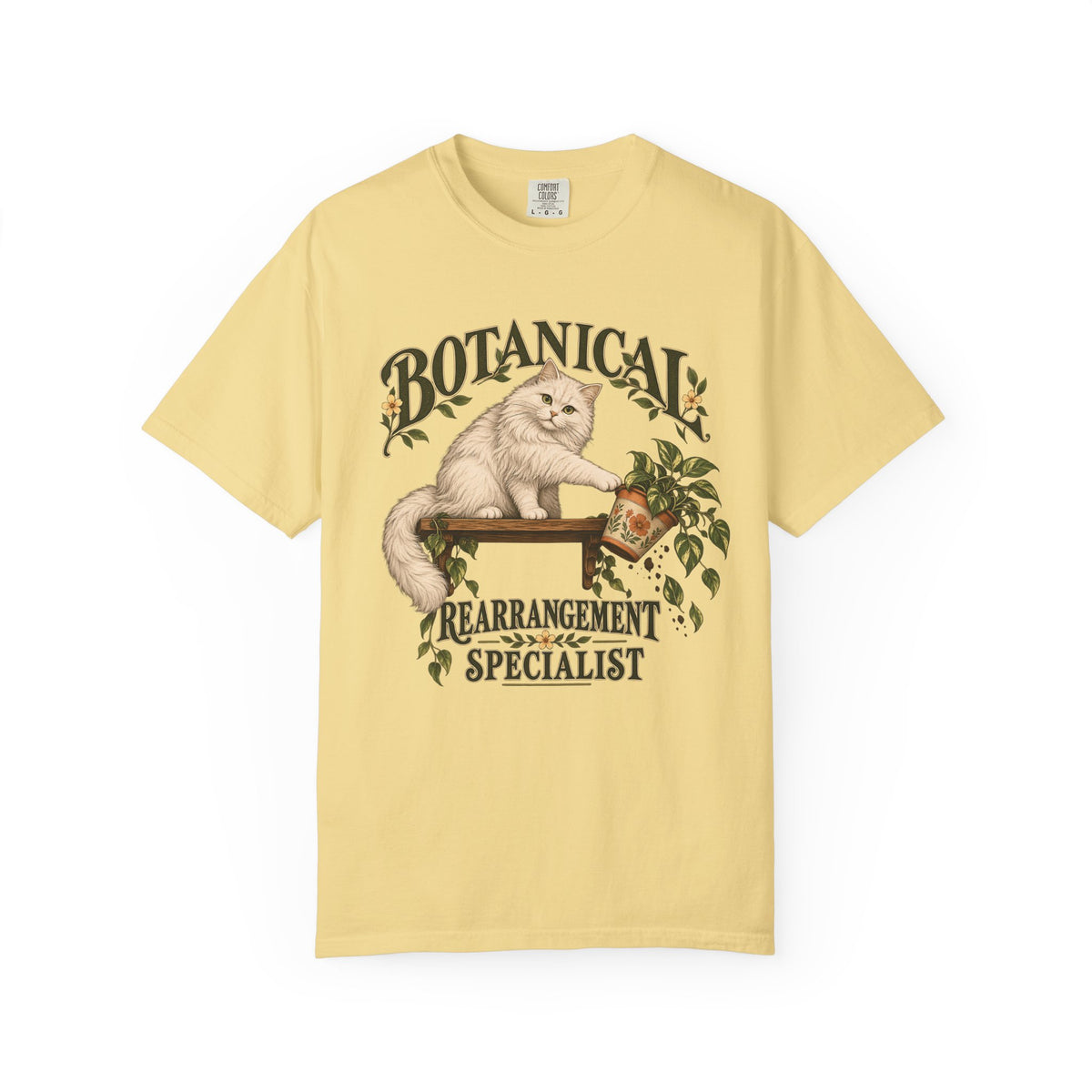 Botanical Rearrangement Specialist T-Shirt — Cat Plant Lover Tee