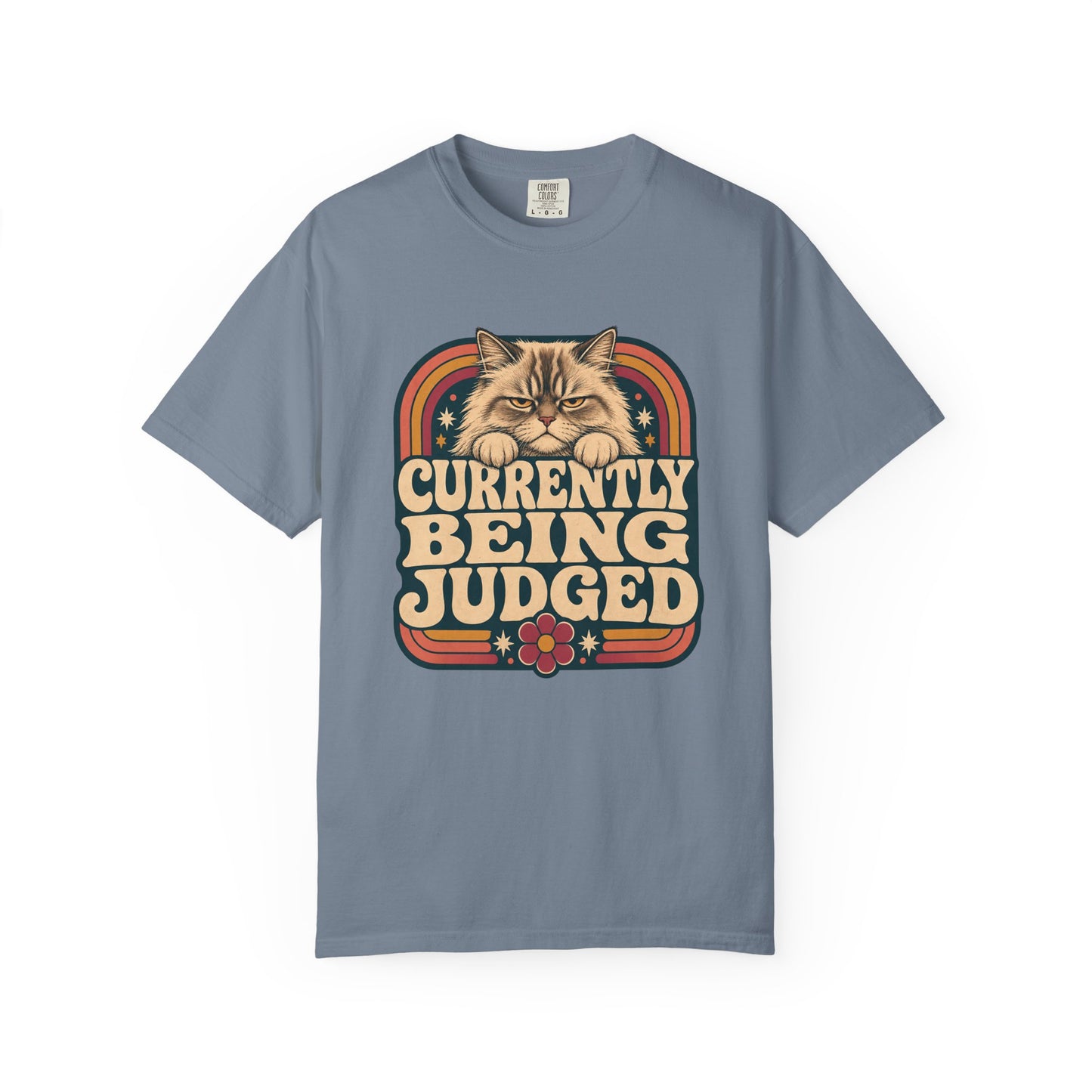 Currently Being Judged Cat T-Shirt — Retro Vintage Cat Humor Tee
