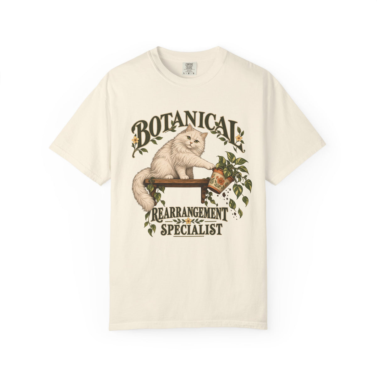 Botanical Rearrangement Specialist T-Shirt — Cat Plant Lover Tee