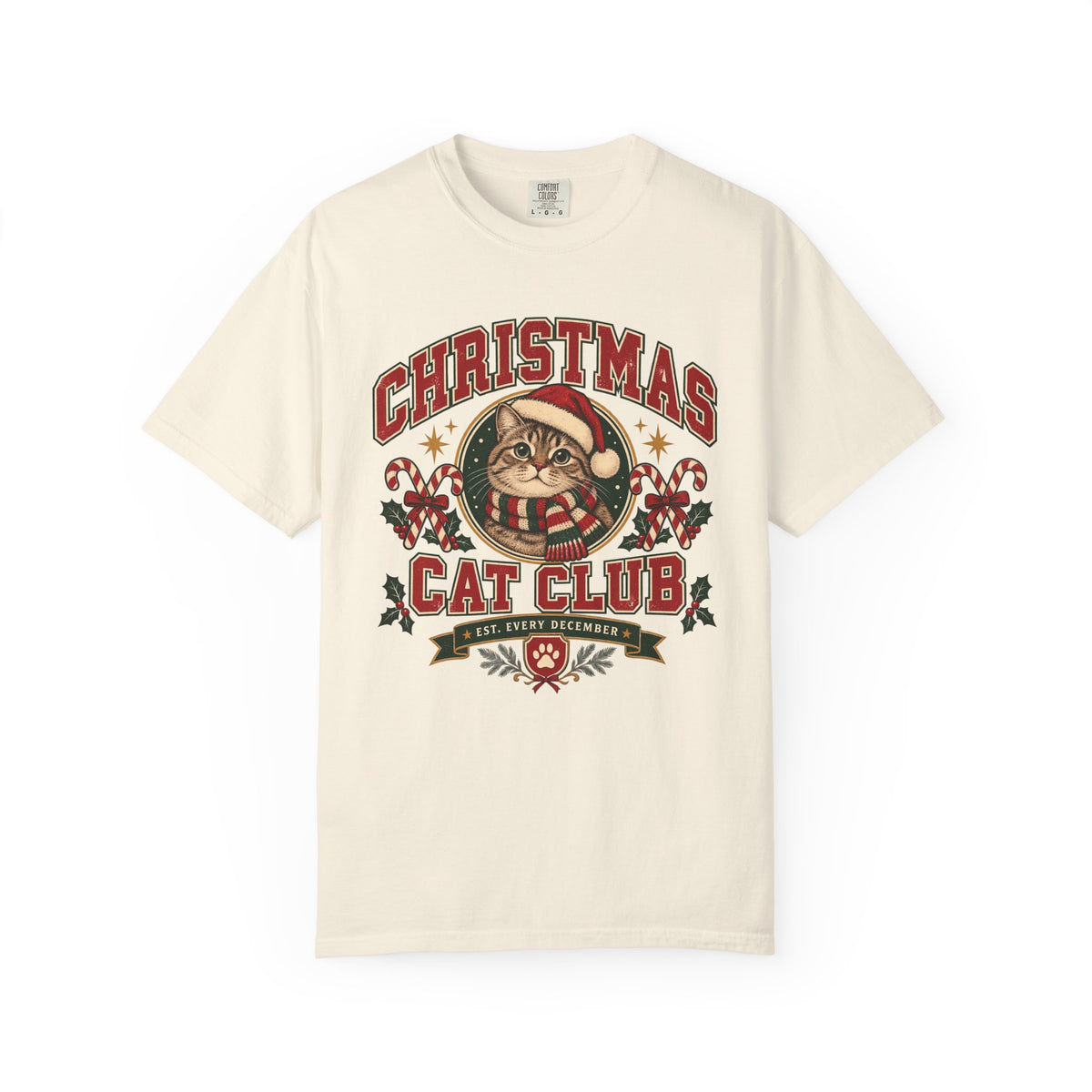 Christmas Cat Club T-Shirt — Vintage Holiday Cat Tee