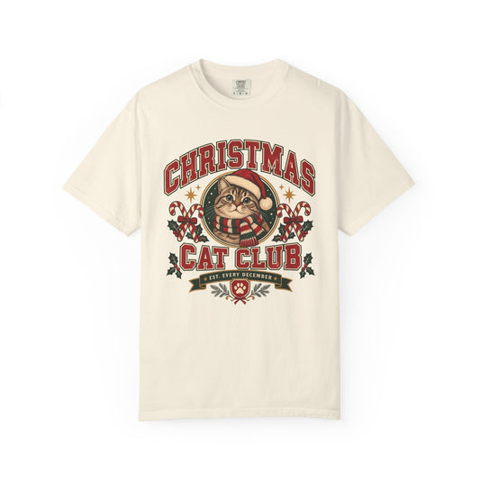 Christmas Cat Club T-Shirt — Vintage Holiday Cat Tee