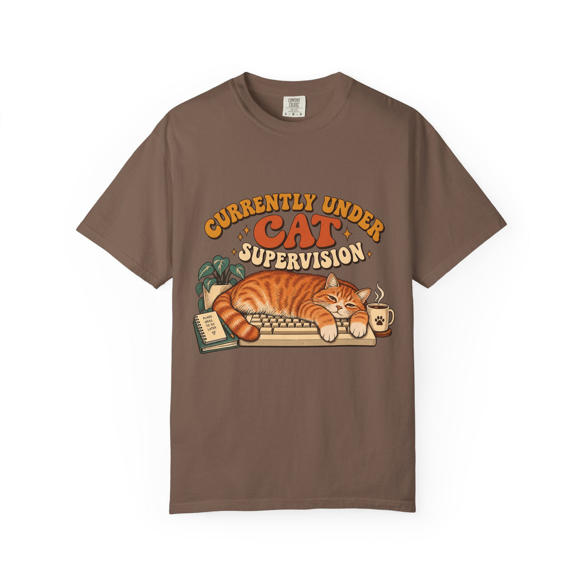 Currently Under Cat Supervision T-Shirt — Cute Orange Cat Graphic Tee