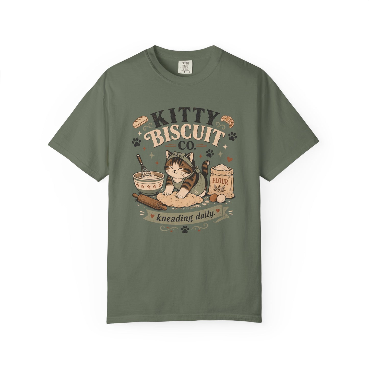 Kitty Biscuit Co. T-Shirt — Cute Cat Baking Graphic Tee