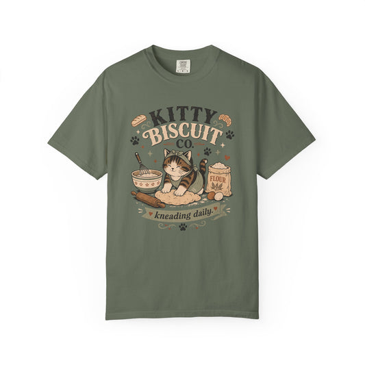 Kitty Biscuit Co. T-Shirt — Cute Cat Baking Graphic Tee
