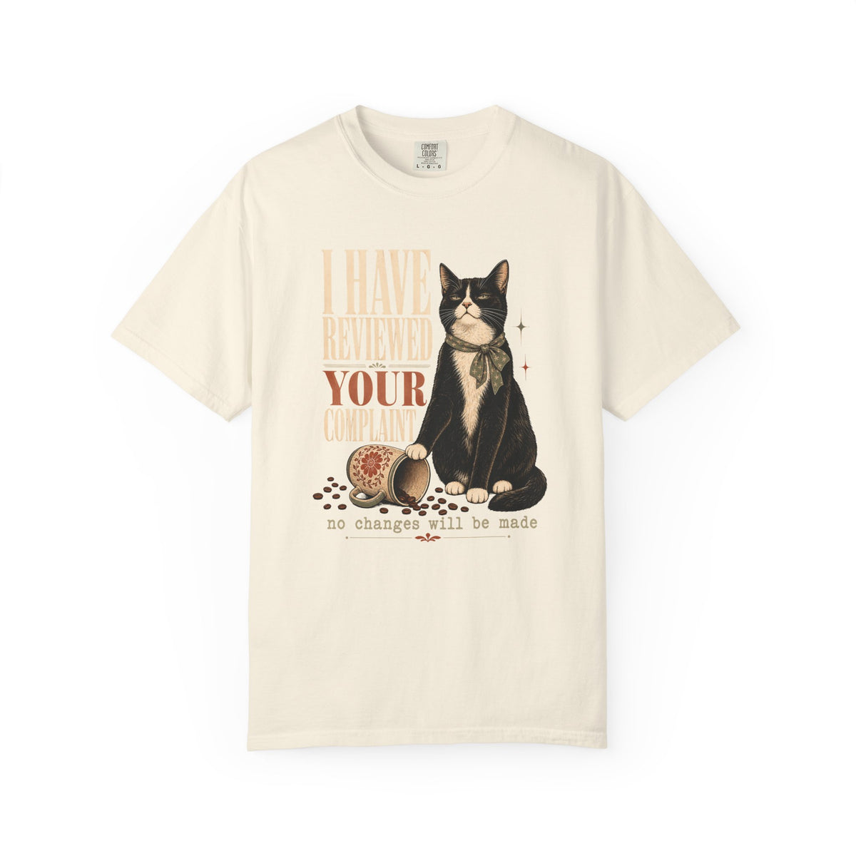 Cat T-Shirt — “I Have Reviewed Your Request” Graphic Tee