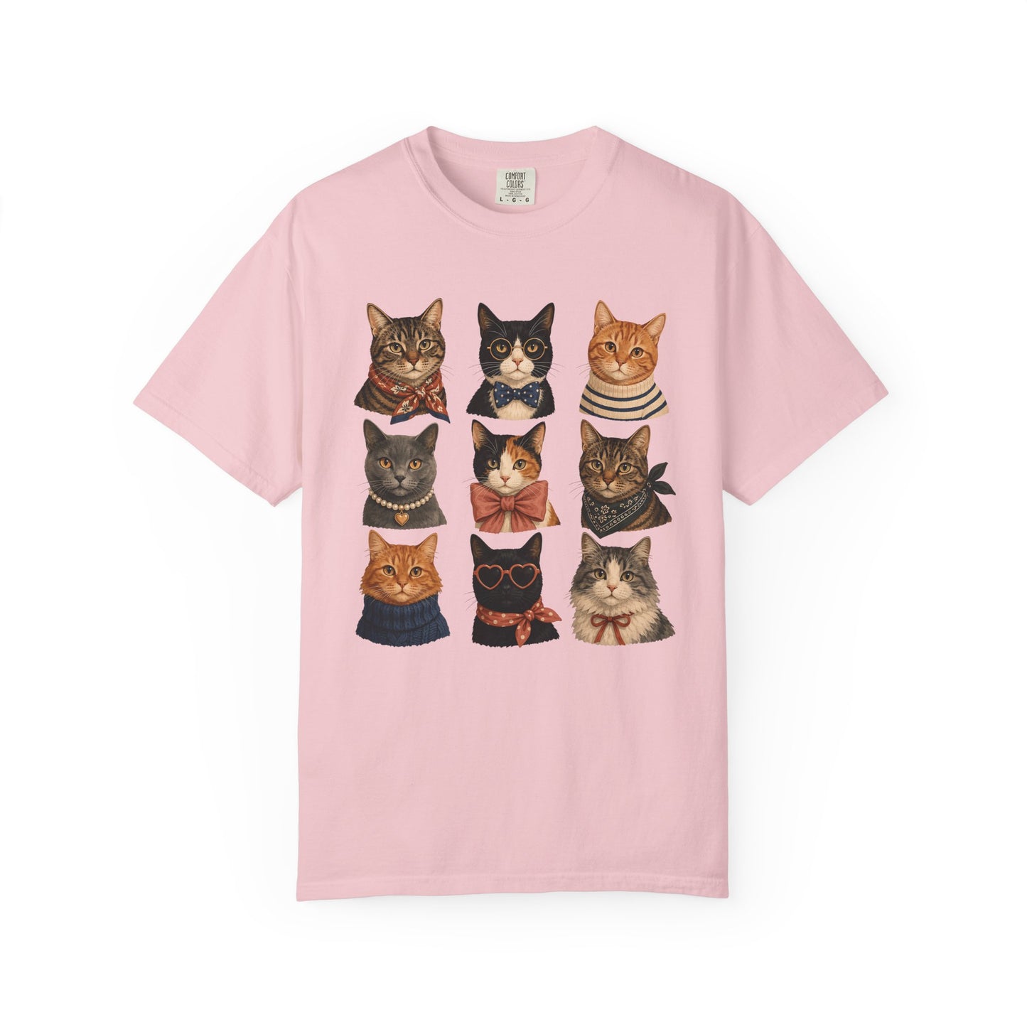 Vintage Cat Portraits T-Shirt — Cute Retro Feline Faces Tee