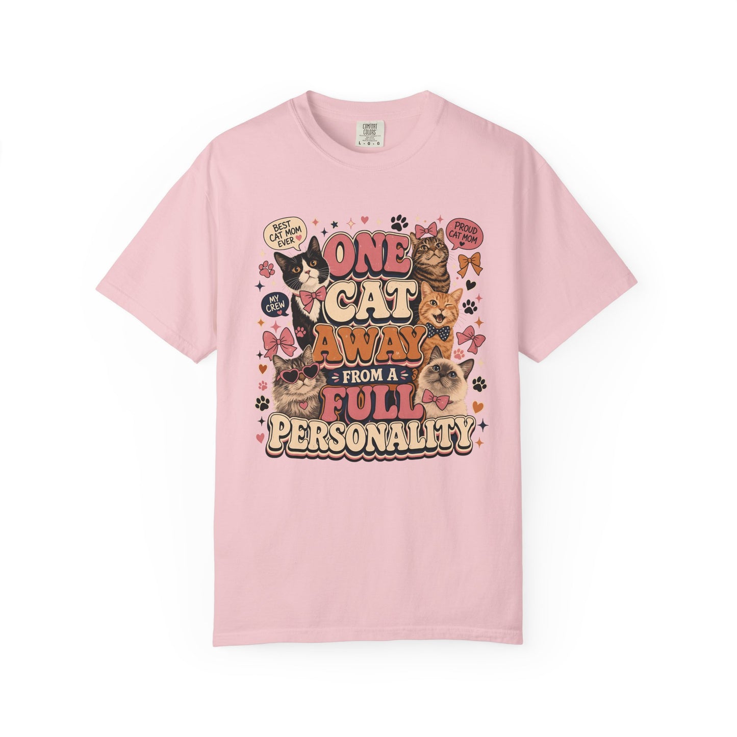 One Cat Away From a Full Personality T-Shirt — Cute Retro Cat Graphic Tee for Cat Lovers