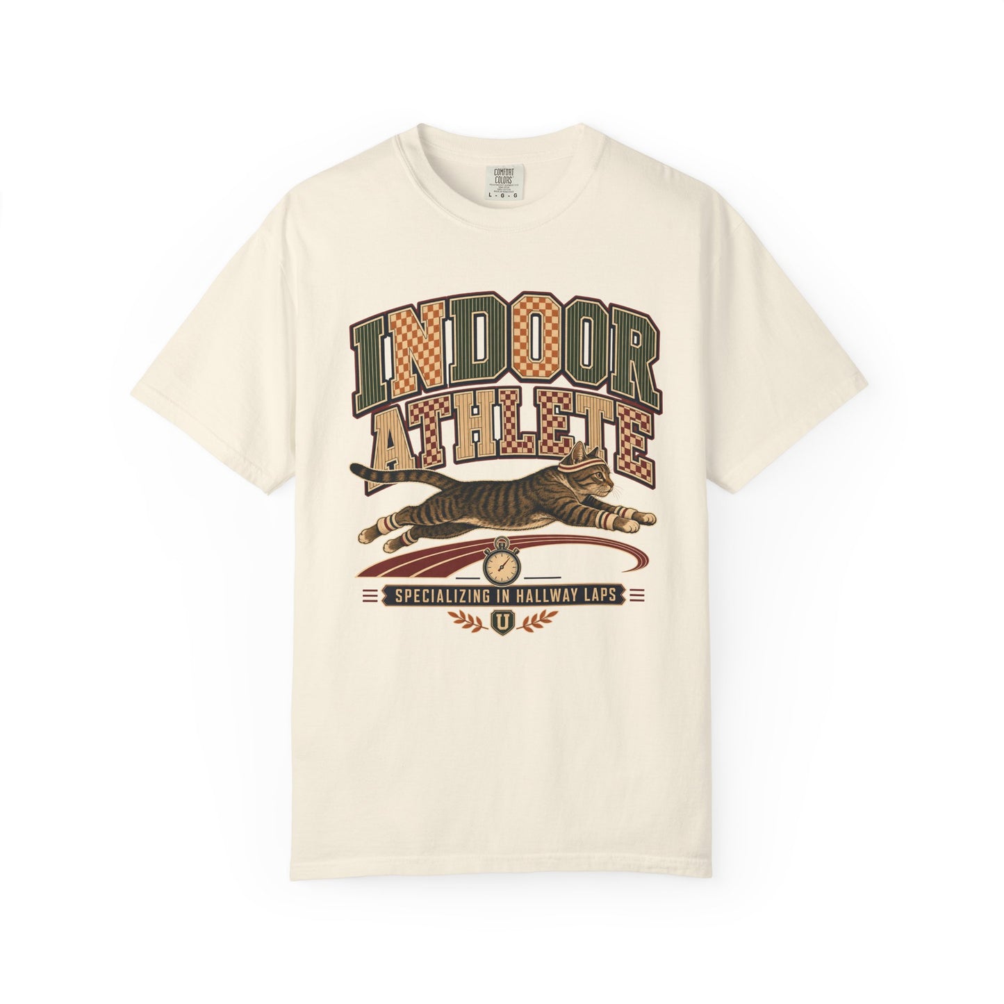 Indoor Athlete Cat T-Shirt — Retro Cat Graphic Tee