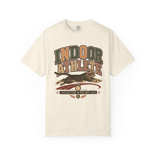Indoor Athlete Cat T-Shirt — Retro Cat Graphic Tee
