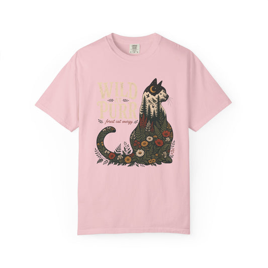 Wild Purr Cat T-Shirt — Floral Vintage Cat Graphic Tee