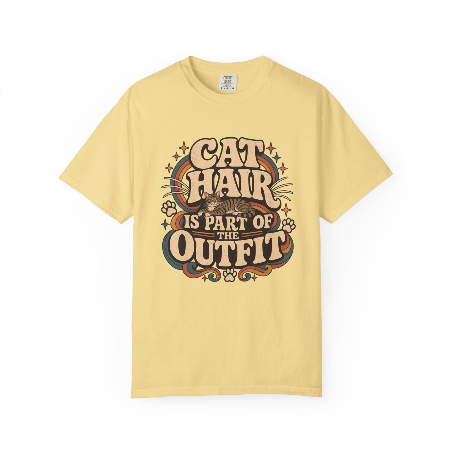 Cat Hair Is Part of the Outfit T-Shirt — Retro Cat Lover Tee