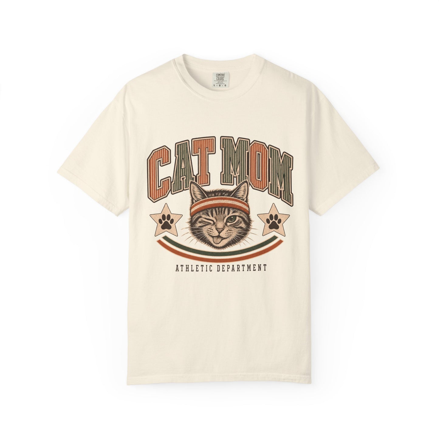 Cat Mom T-Shirt — Retro Athletic Cat Mom Tee