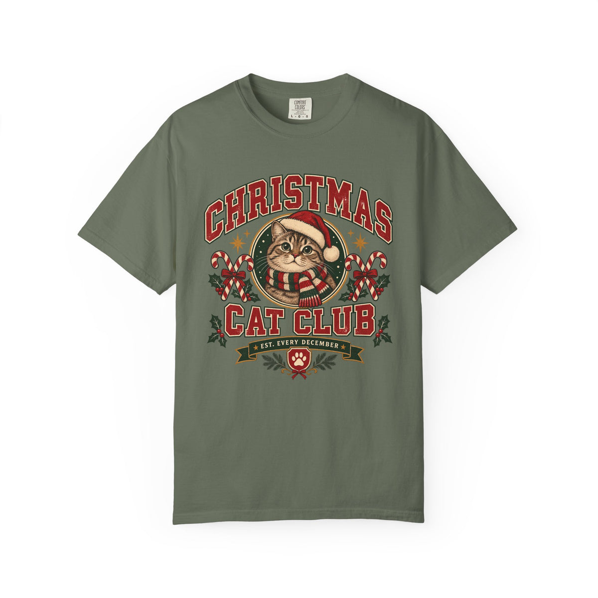 Christmas Cat Club T-Shirt — Vintage Holiday Cat Tee