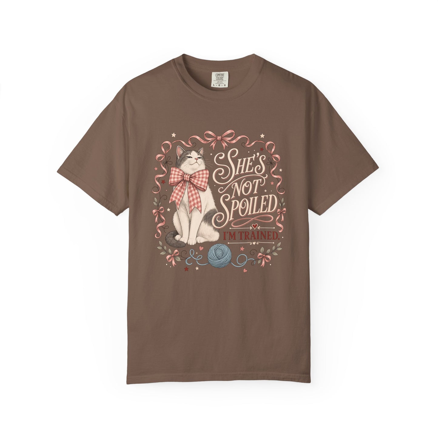 Cat Lover T-Shirt — "She’s Not Spoiled, I’m Trained" Cute Vintage Cat Graphic Tee