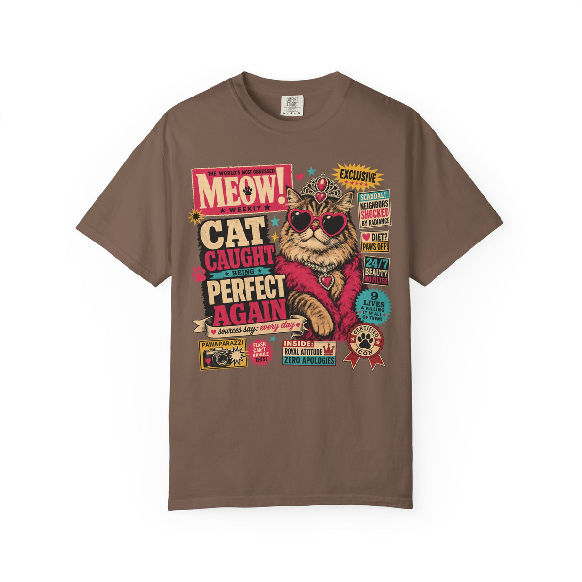 Cat Caught Perfect Again T-Shirt — Retro Pop Cat Graphic Tee