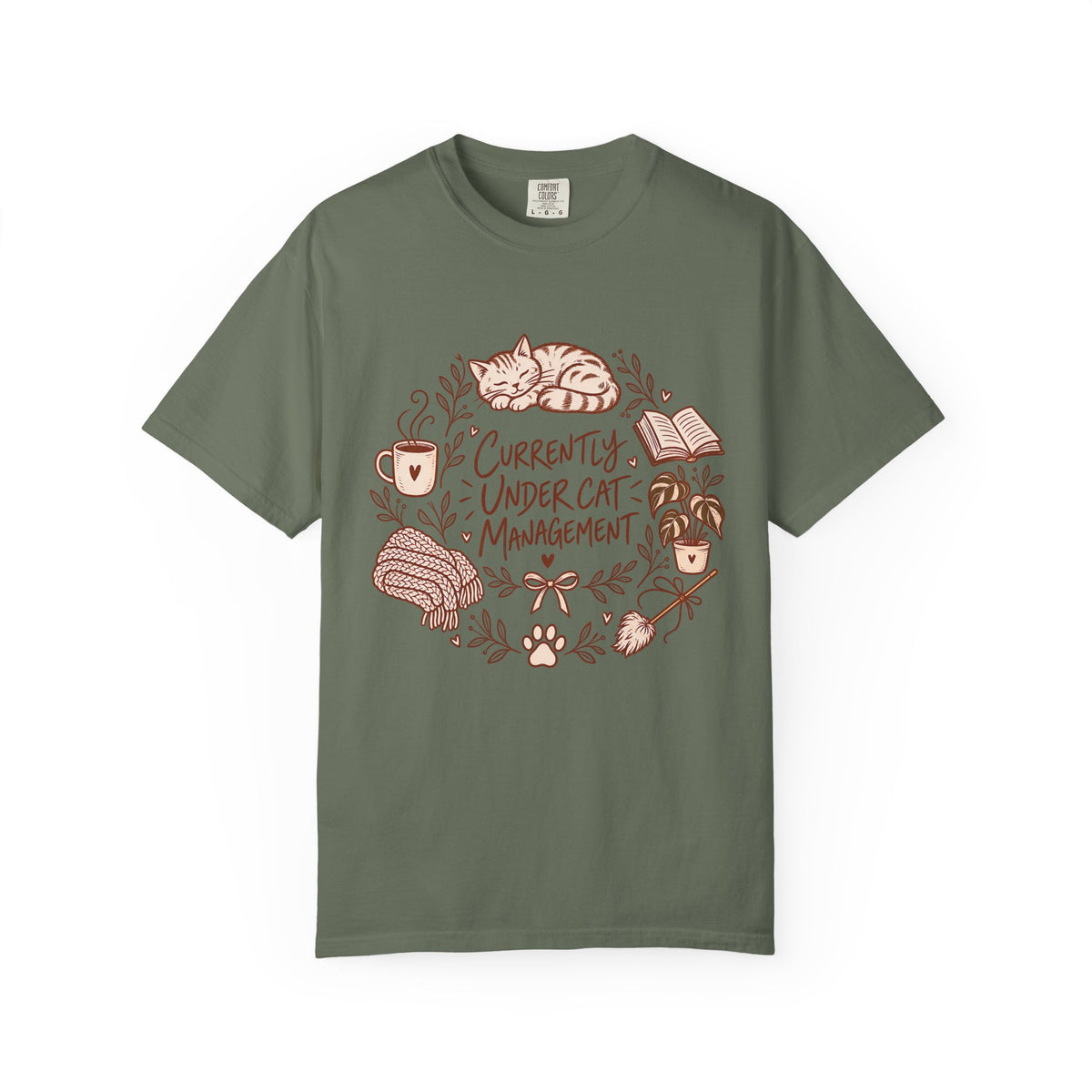 Cat Management T-Shirt — "Currently Under Cat Management" Cozy Graphic Tee