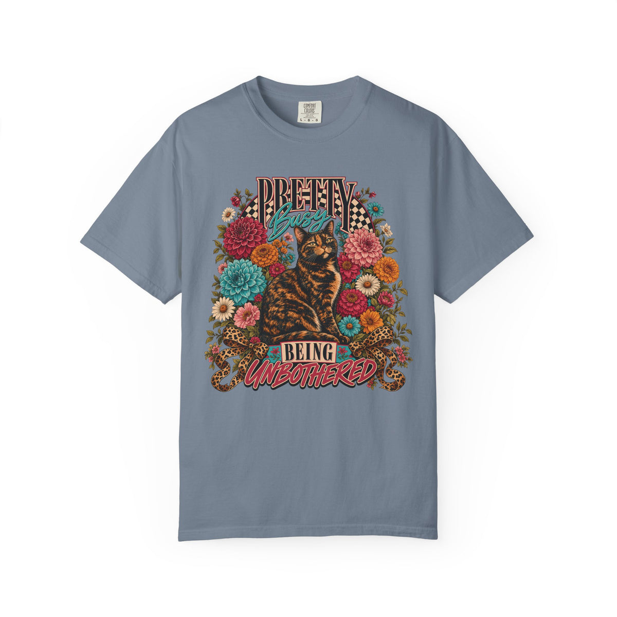 Cat Floral Tee — “Dream Being Unbothered” Vintage Graphic T-Shirt