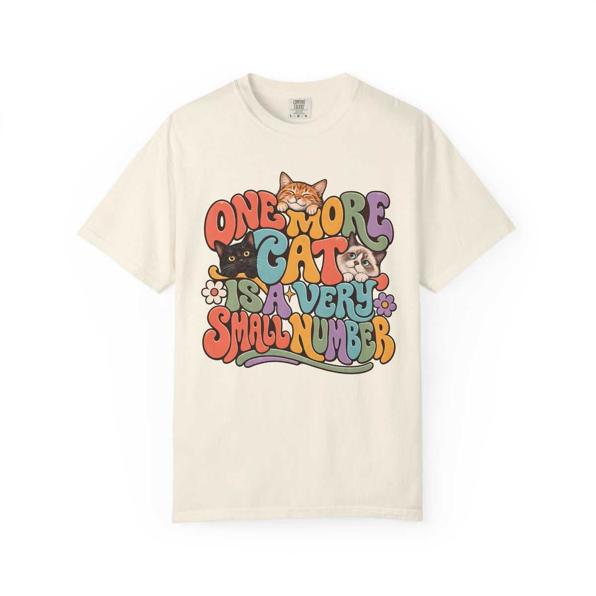 Retro 'One More Cat Is A Very Small Number' Cat T-Shirt