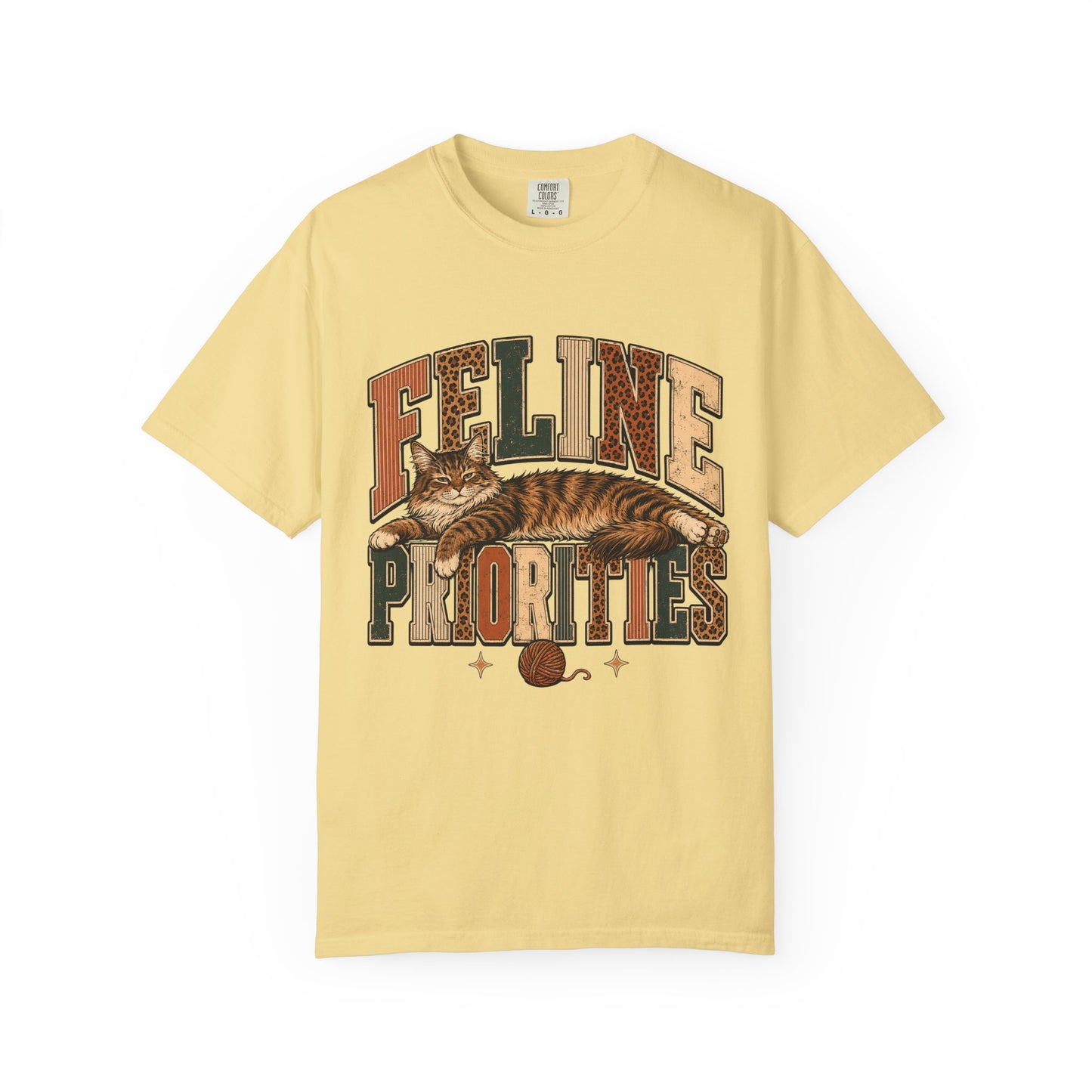 Feline Priorities T-Shirt — Vintage Cat Graphic Tee