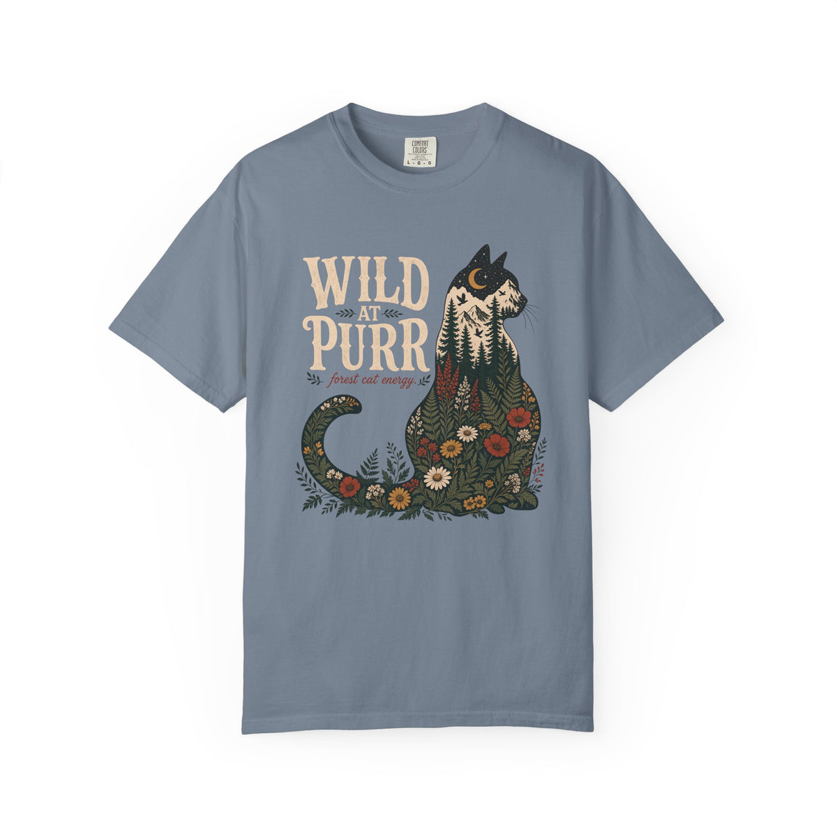 Wild Purr Cat T-Shirt — Floral Vintage Cat Graphic Tee