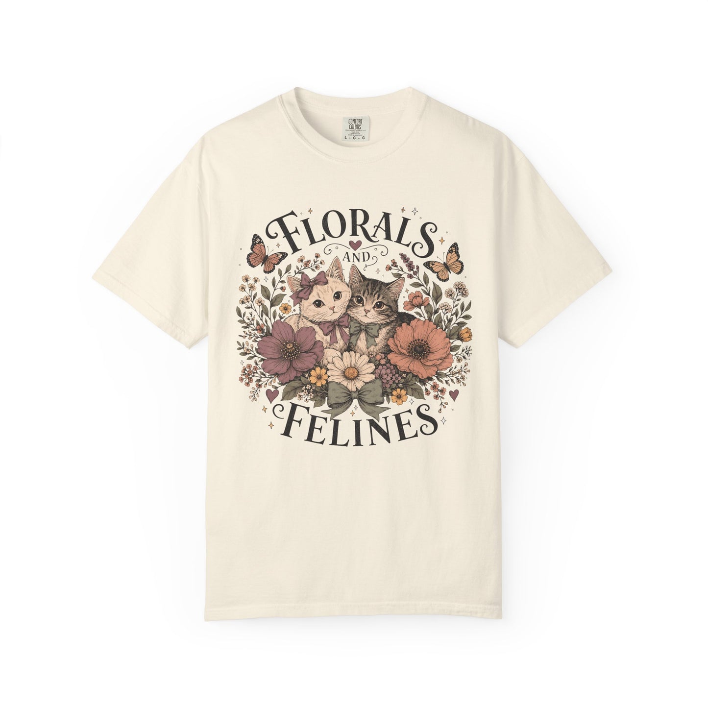Florals and Felines T-Shirt — Vintage Floral Cat Tee