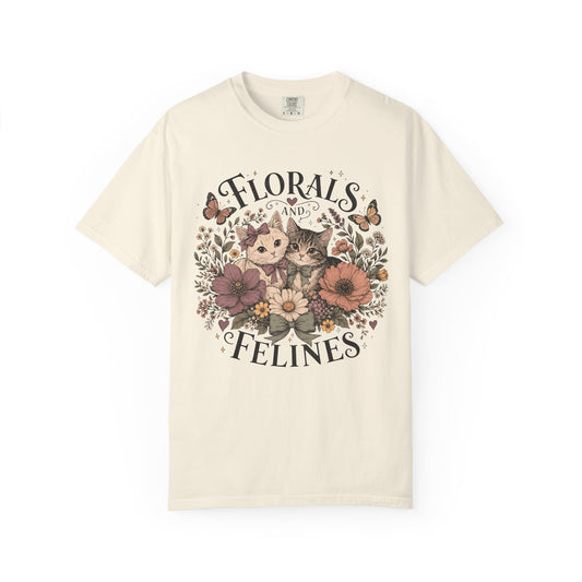 Florals and Felines T-Shirt — Vintage Floral Cat Tee
