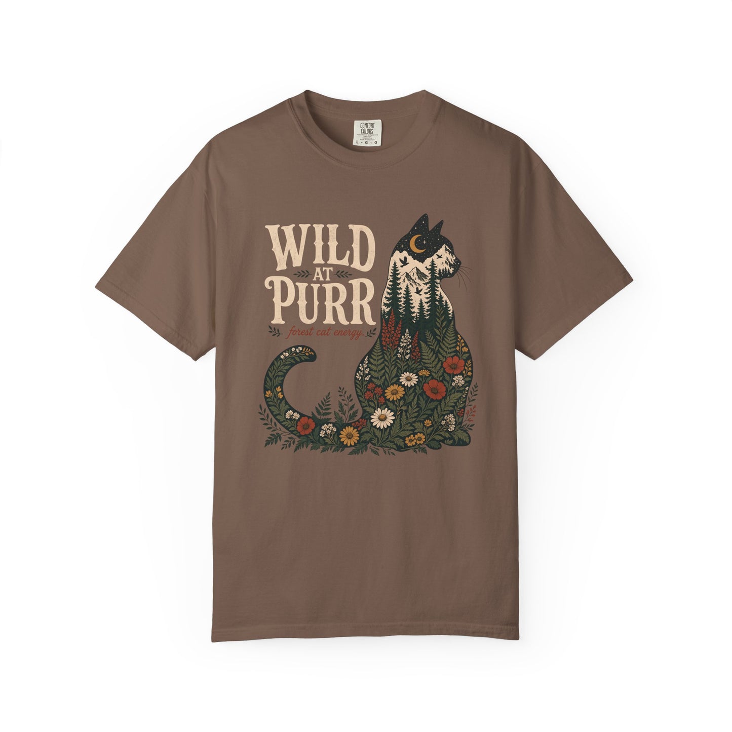 Wild Purr Cat T-Shirt — Floral Vintage Cat Graphic Tee