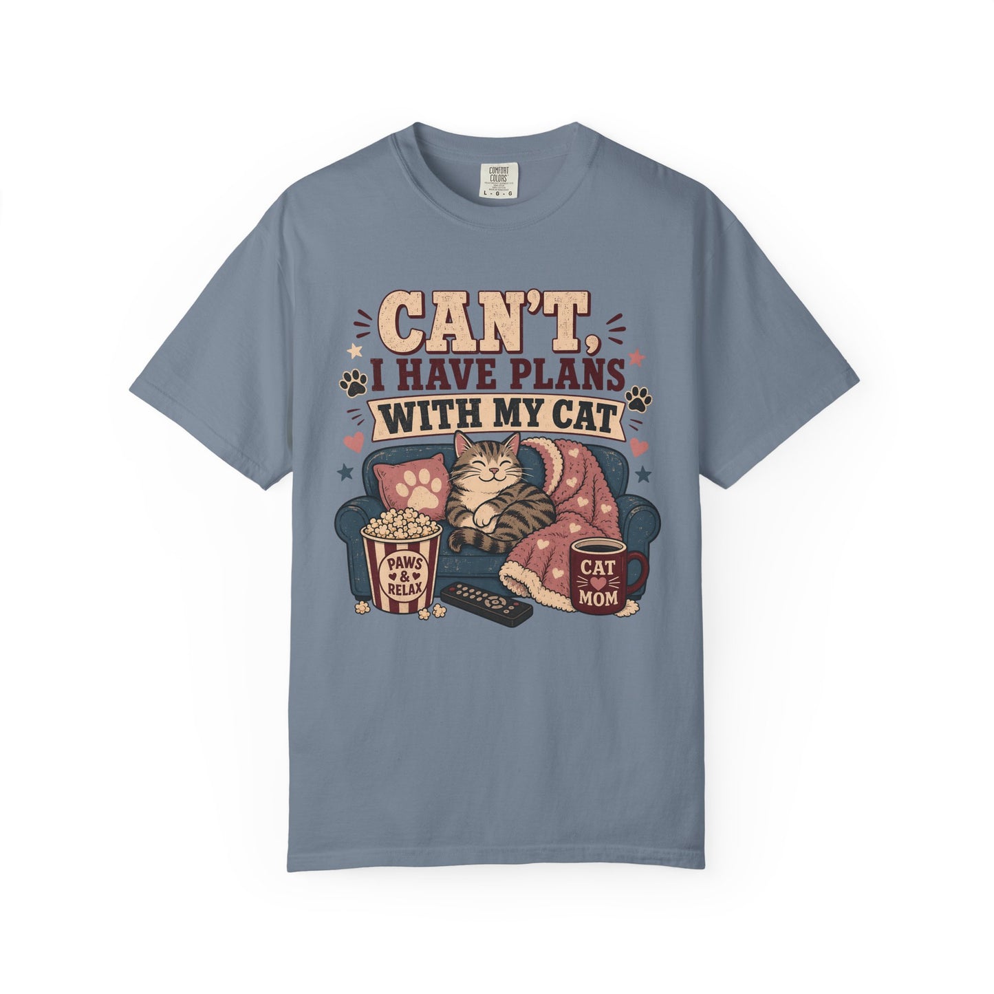 Cat Mom T‑Shirt — "Can't I Have Plans With My Cat" Graphic Tee