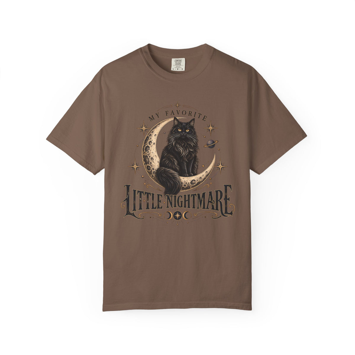 Little Nightmare Cat T-Shirt — "My Favorite Little Nightmare" Vintage Moon Graphic
