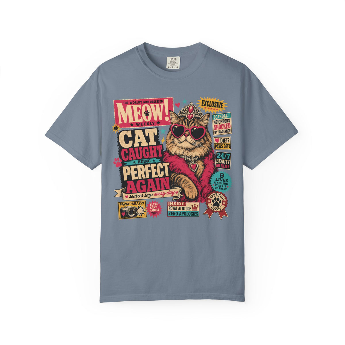 Cat Caught Perfect Again T-Shirt — Retro Pop Cat Graphic Tee
