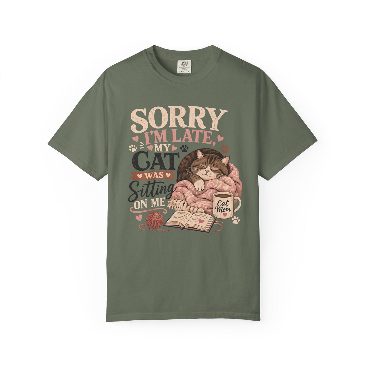 Sorry I’m Late, My Cat Was Sitting T-Shirt — Cute Cat Lover Vintage Tee