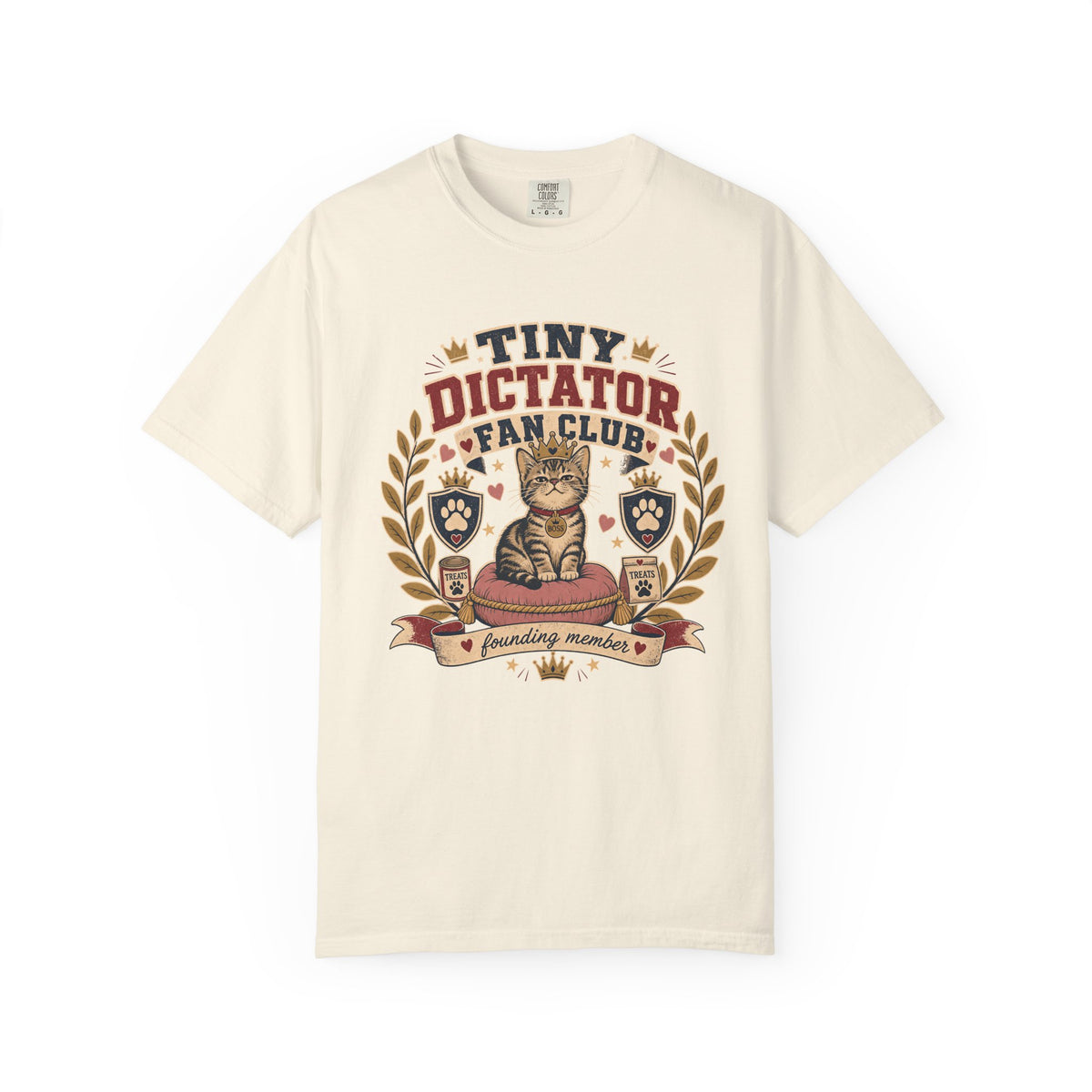 Tiny Dictator Fan Club T-Shirt — Cute Cat Political Humor Tee