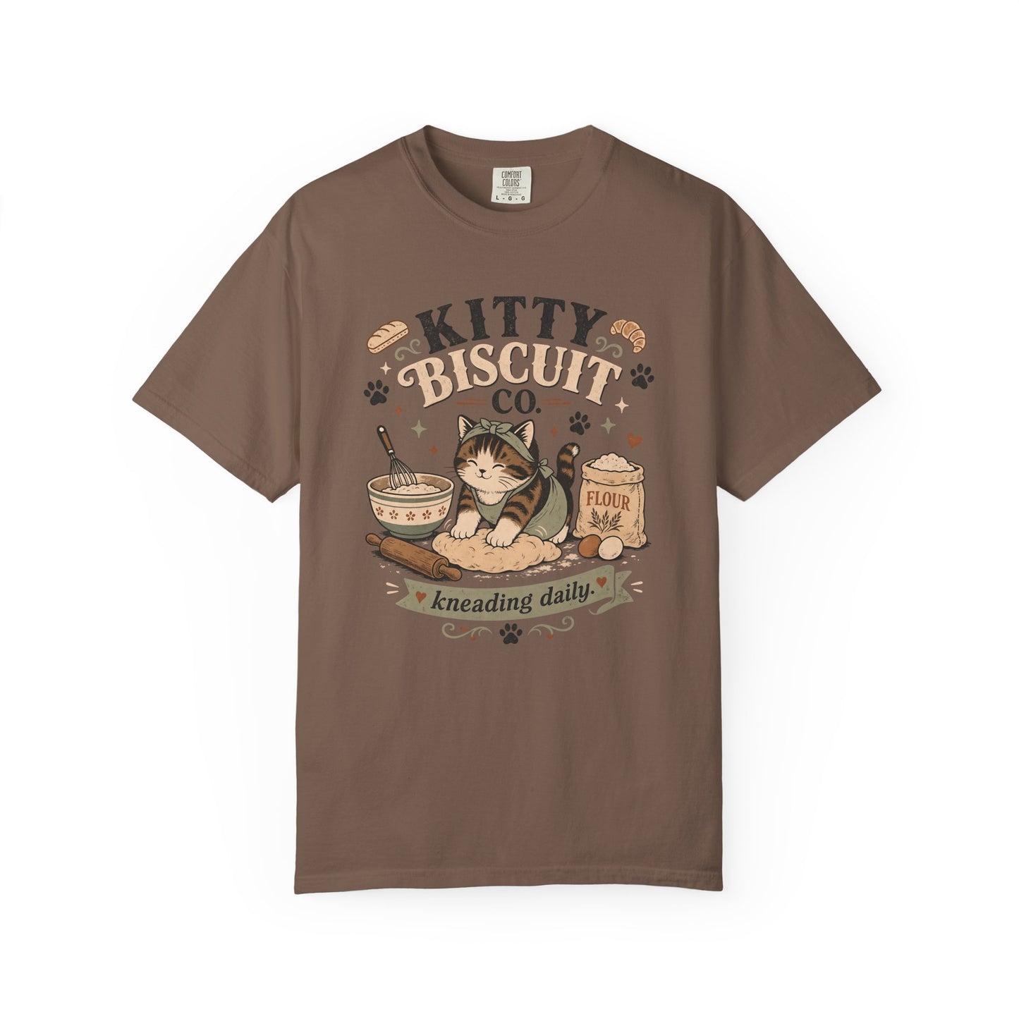 Kitty Biscuit Co. T-Shirt — Cute Cat Baking Graphic Tee