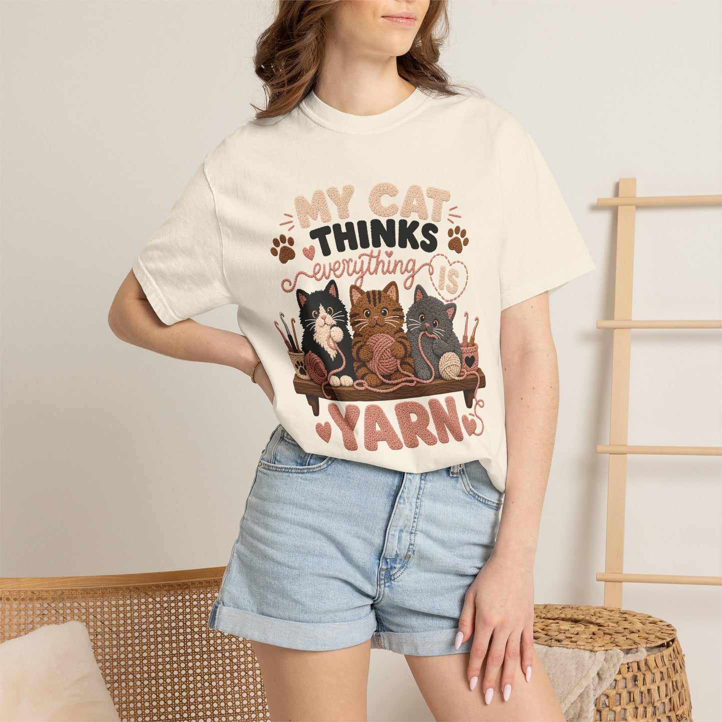My Cat Thinks Everything Is Yarn T-Shirt