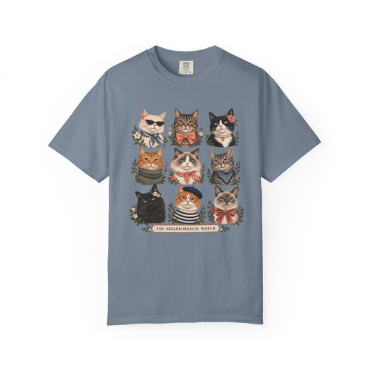 Neighborhood Cats Graphic T-Shirt — Vintage Portraits & 'The Neighborhood Watch'