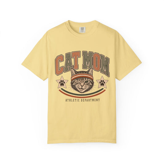 Cat Mom T-Shirt — Retro Athletic Cat Mom Tee